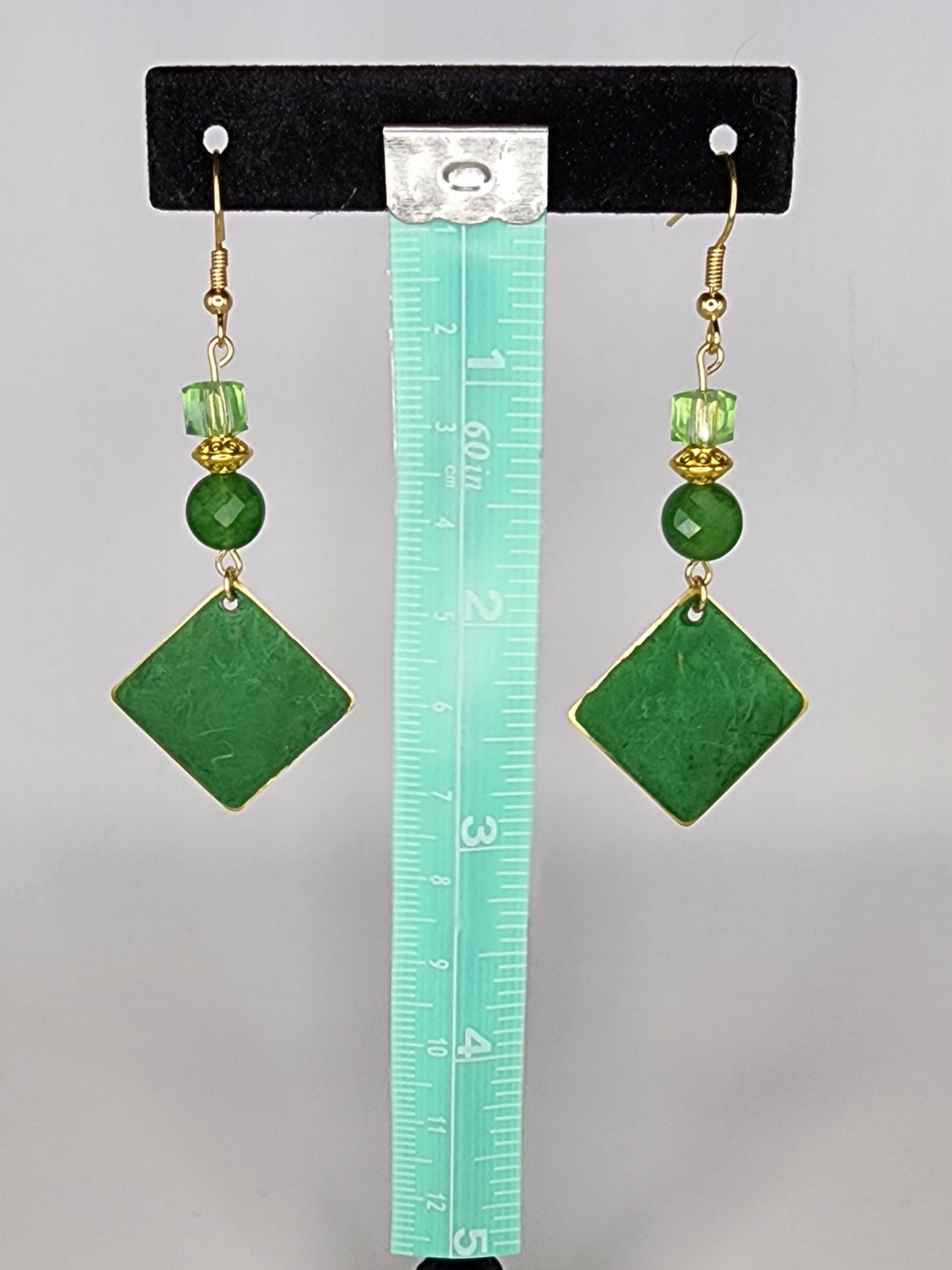 Green Beaded Earrings