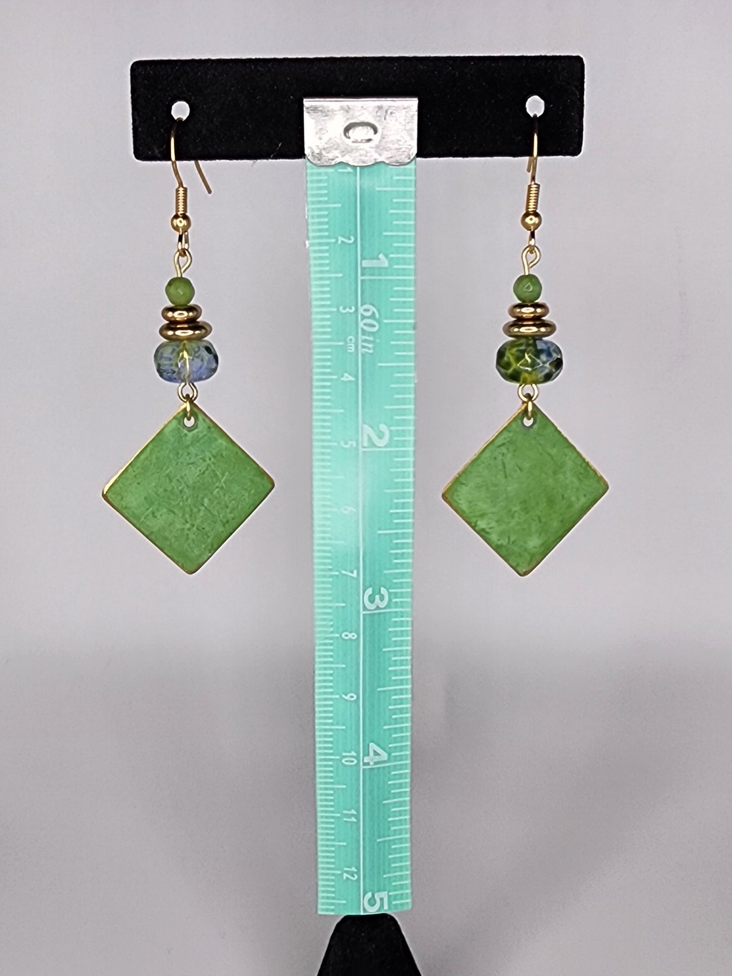 Green Beaded Earrings