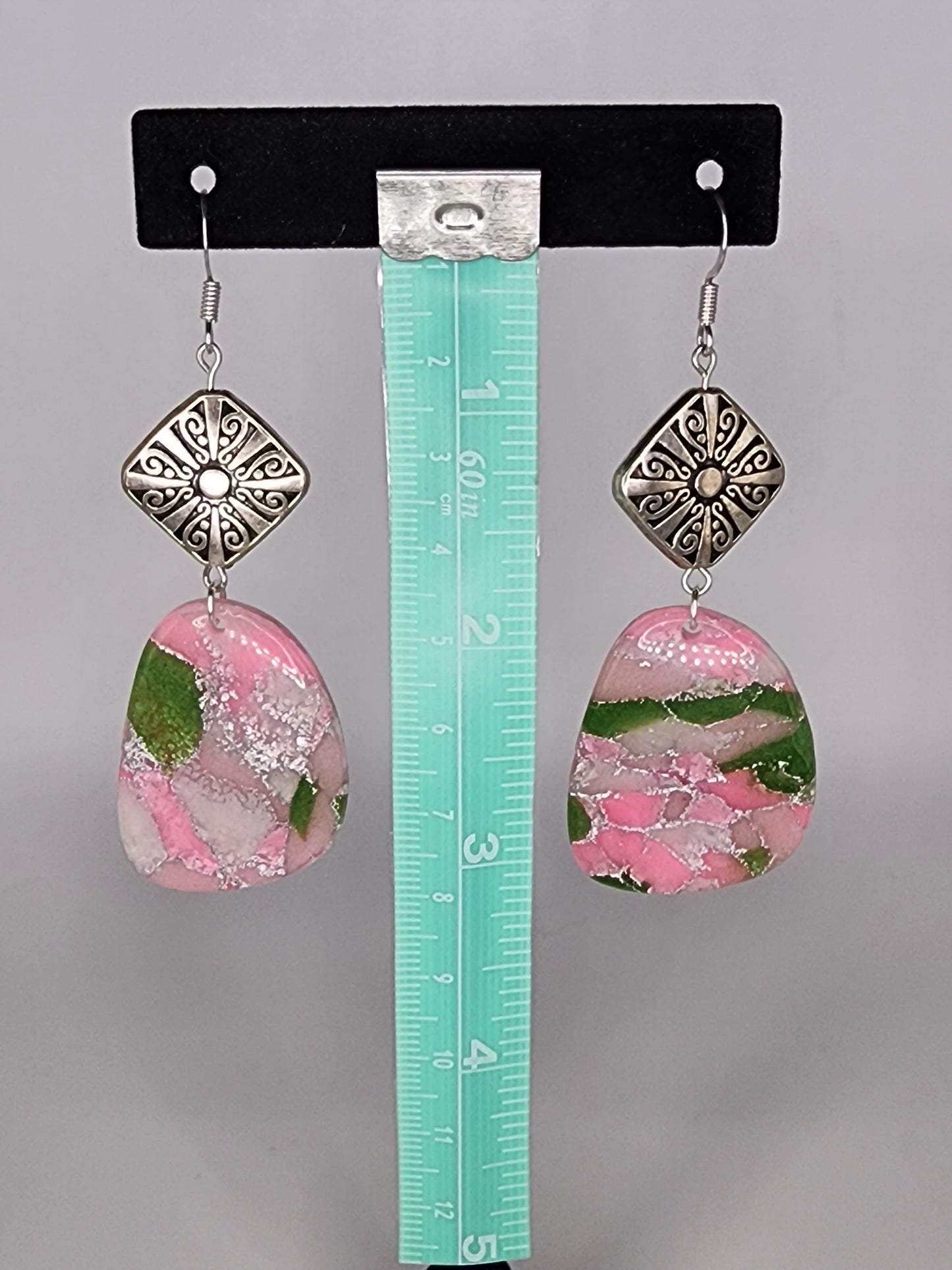 Bead and clay earrings