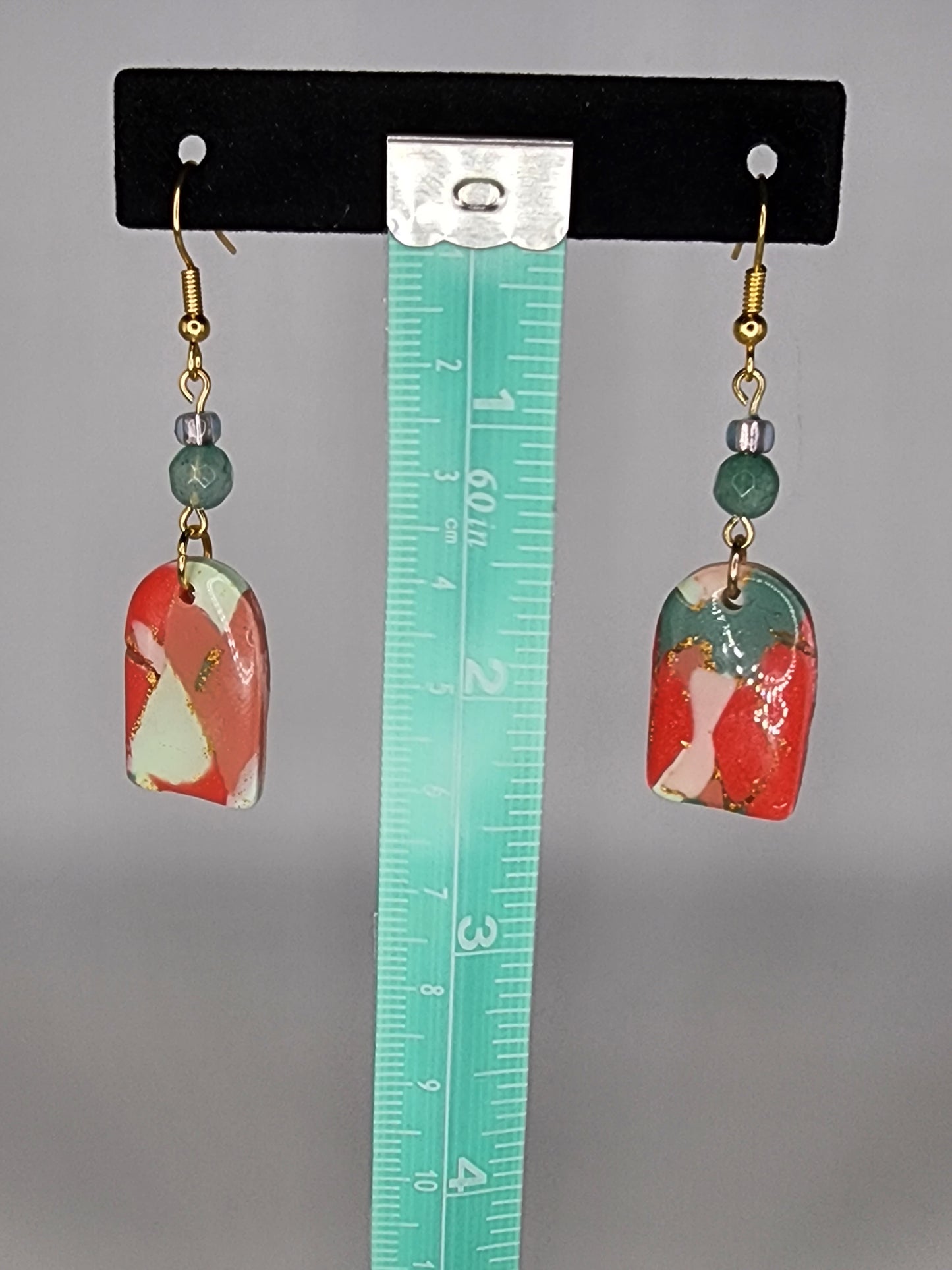Clay and beaded earrings