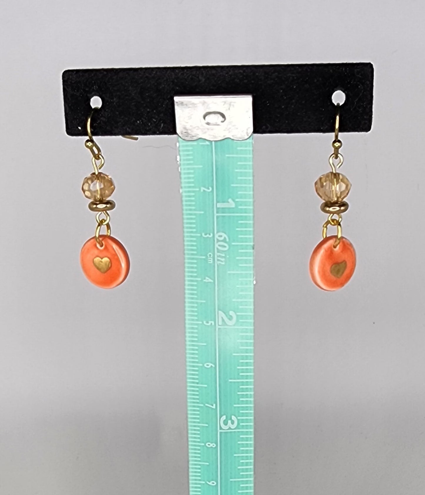 Ceramic heart earrings