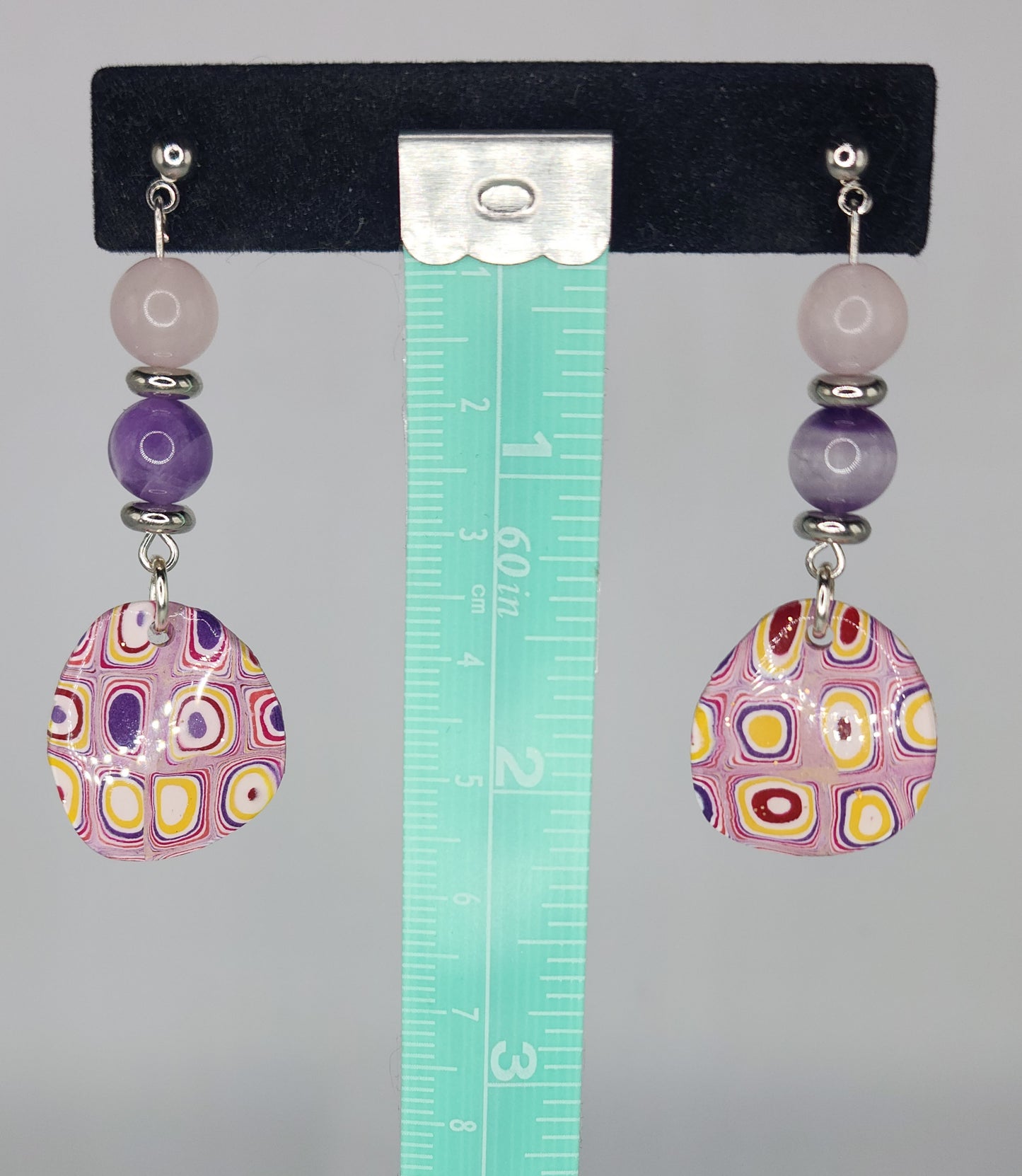 Clay and bead earrings