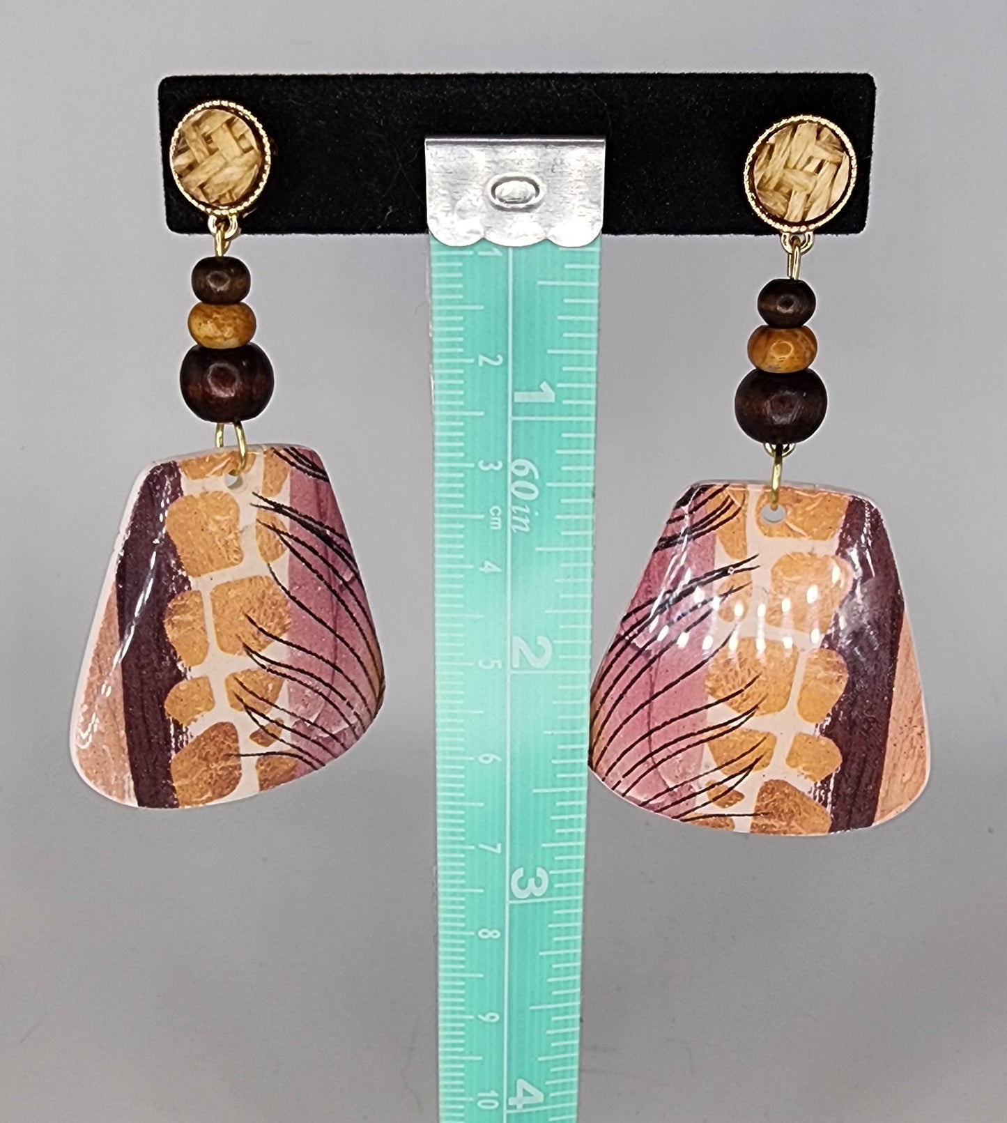 Clay and beaded earrings