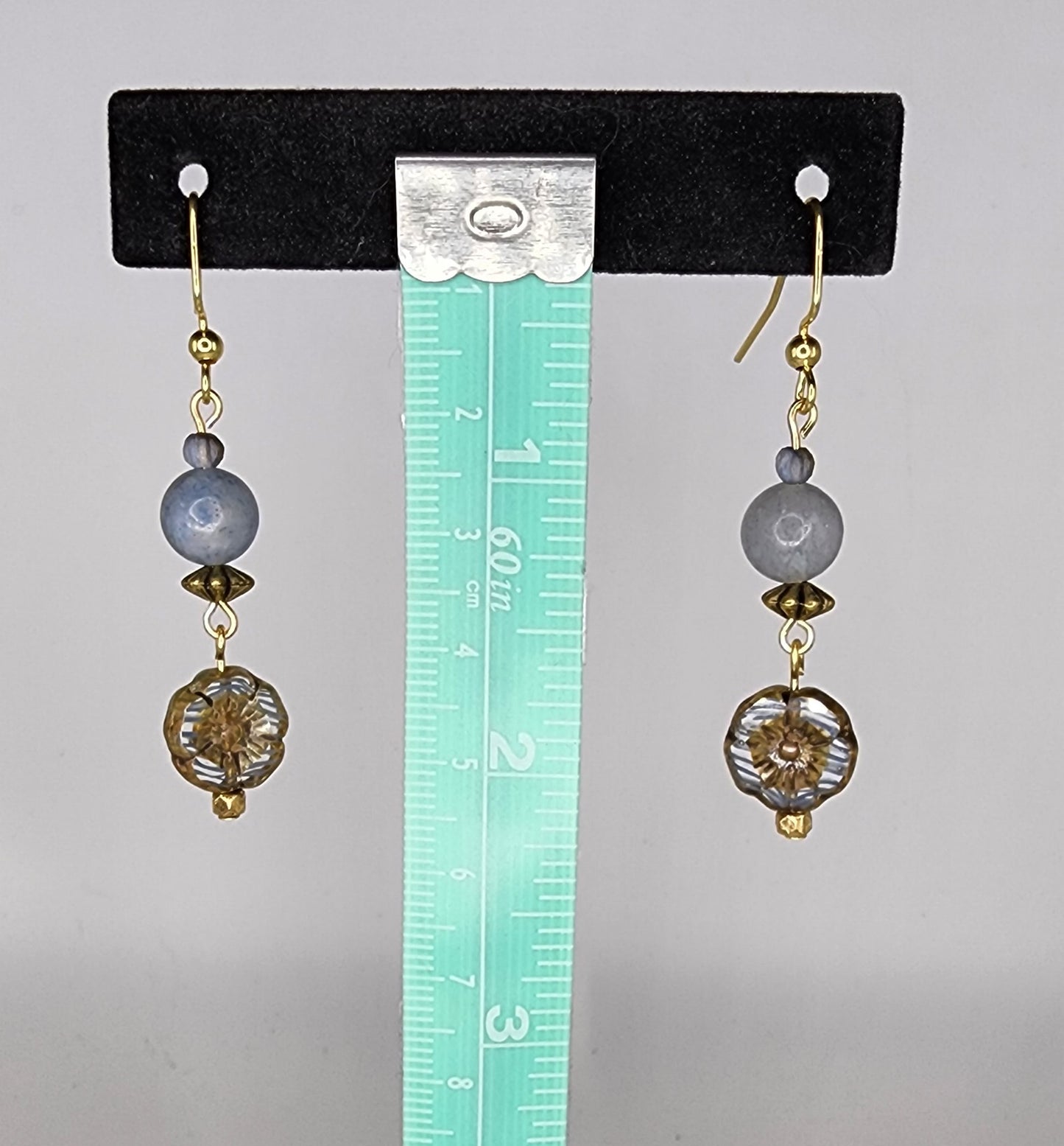 Flower czech glass beaded earrings