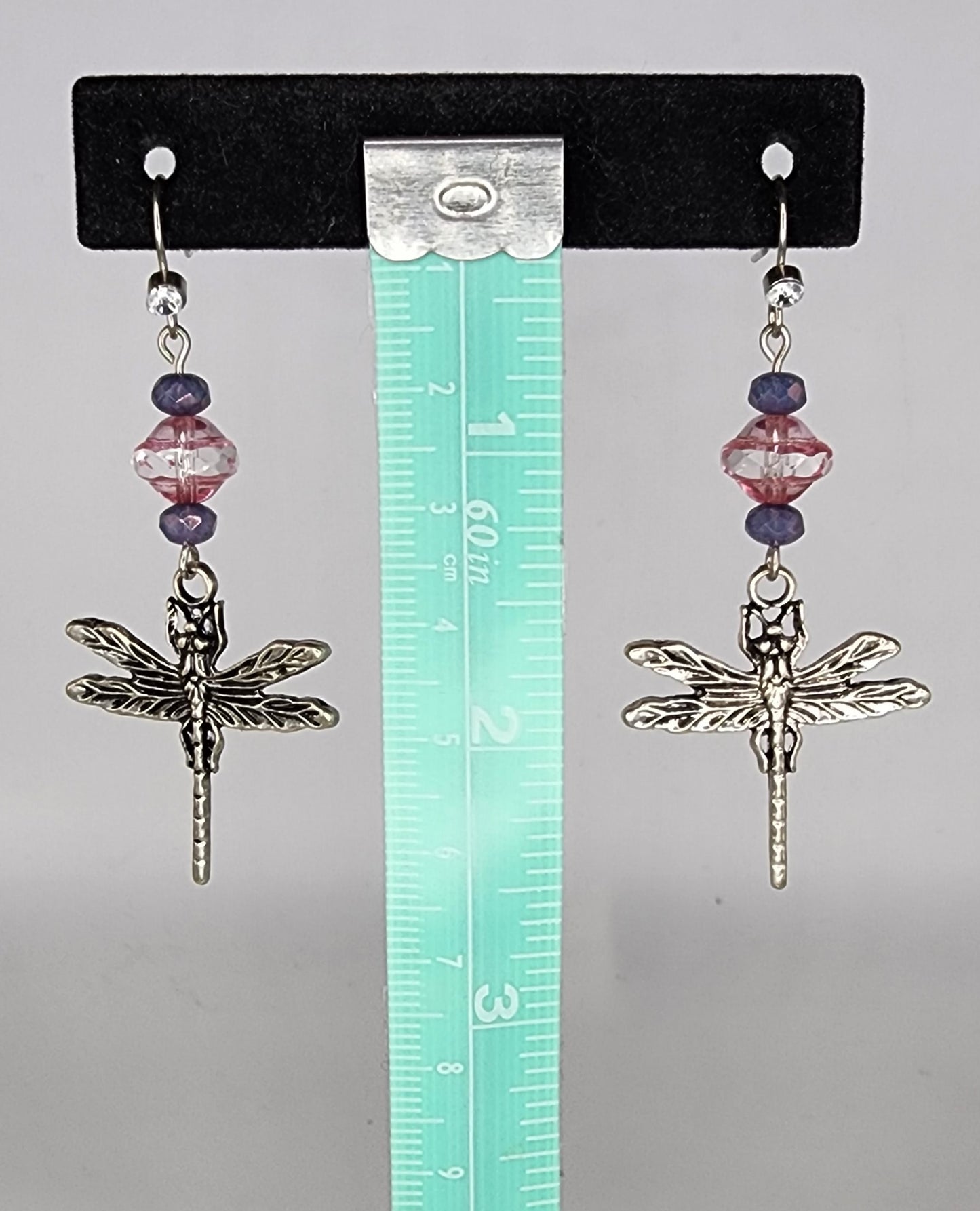 Beaded dragonfly earrings