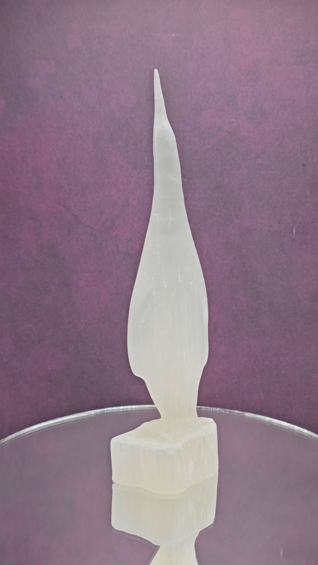 Satin Spar / Selenite Penguin Carving