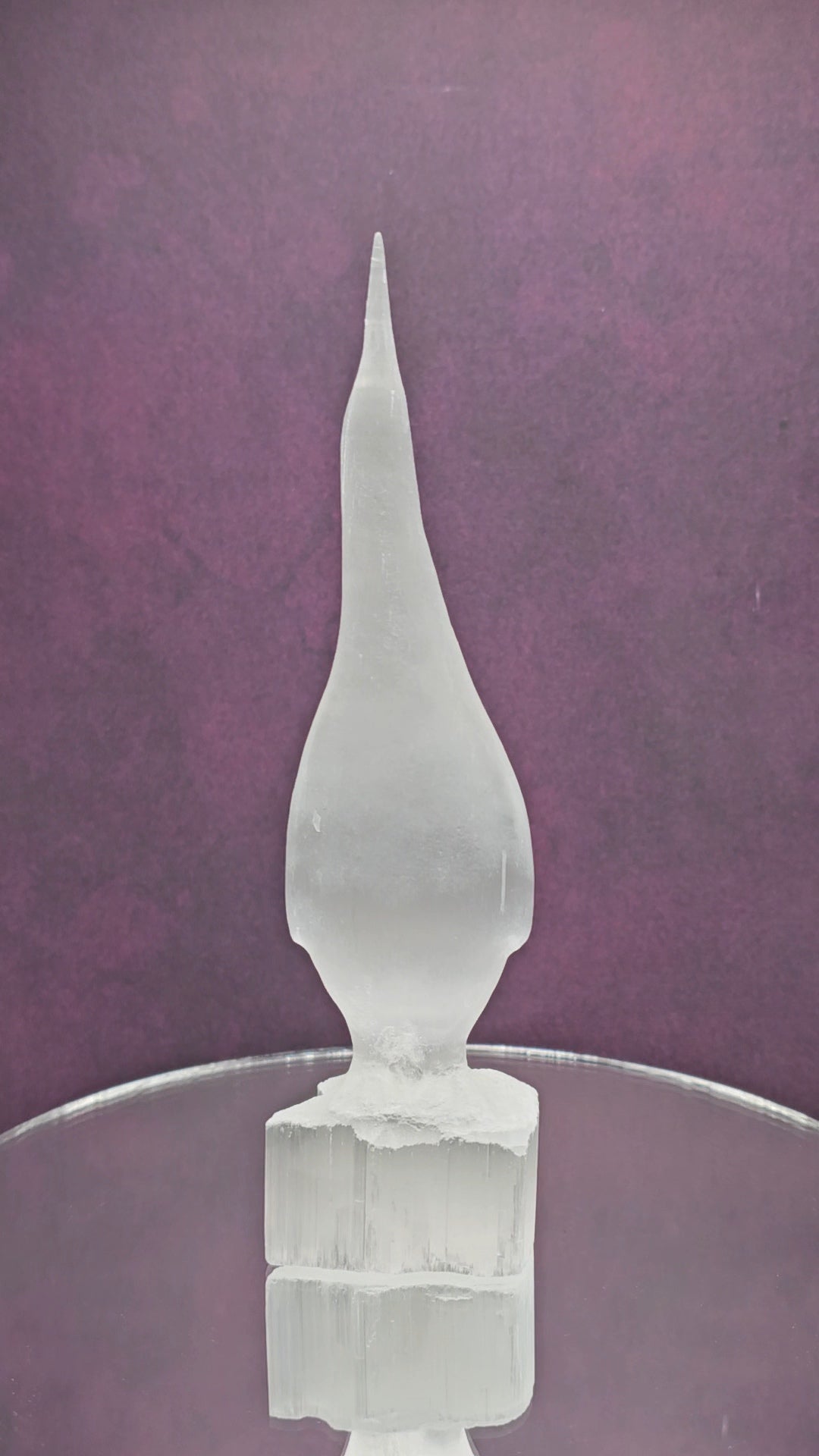 Satin Spar / Selenite Penguin Carving