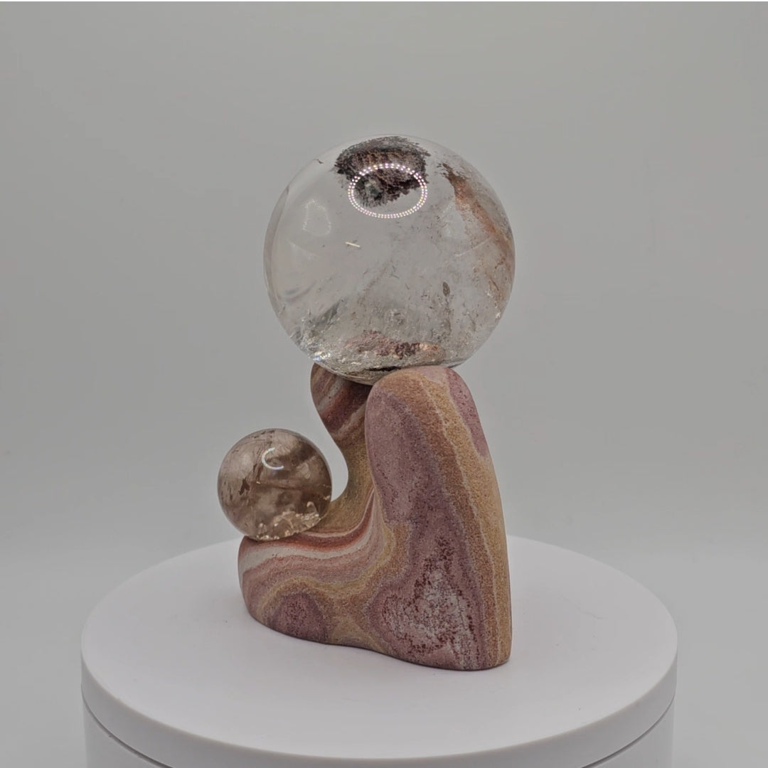 Double Sphere Stand - Utah Wonderstone