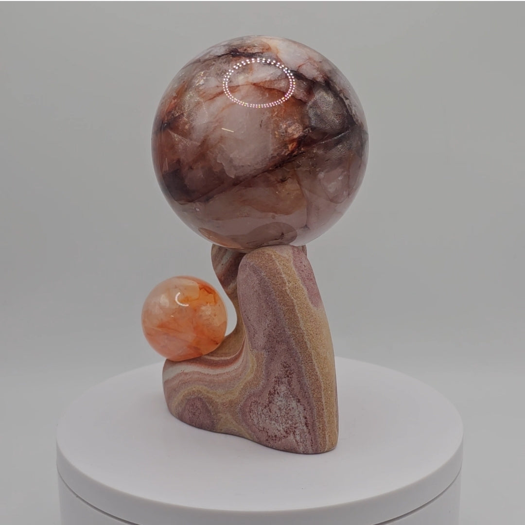 Double Sphere Stand - Utah Wonderstone