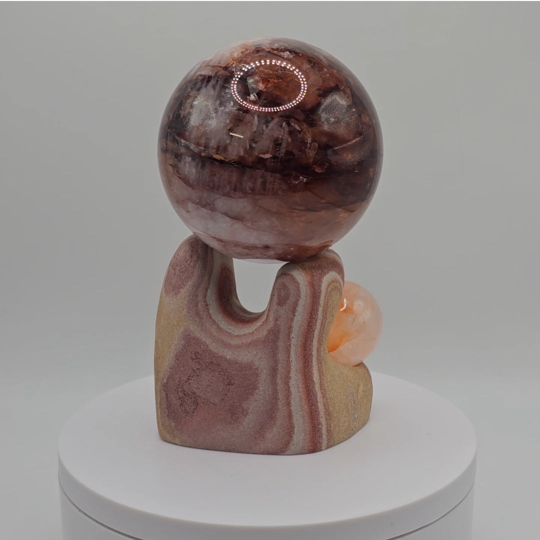Double Sphere Stand - Utah Wonderstone