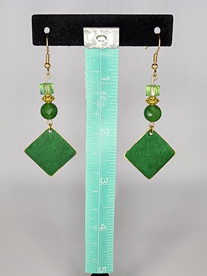 Green Beaded Earrings