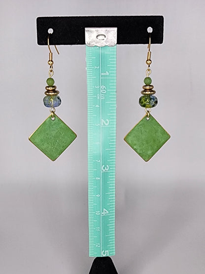Green Beaded Earrings