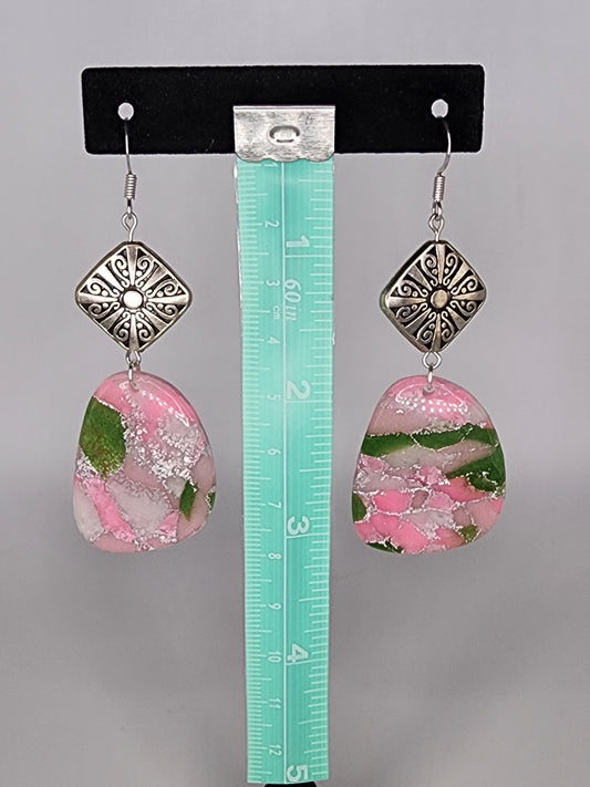 Bead and clay earrings