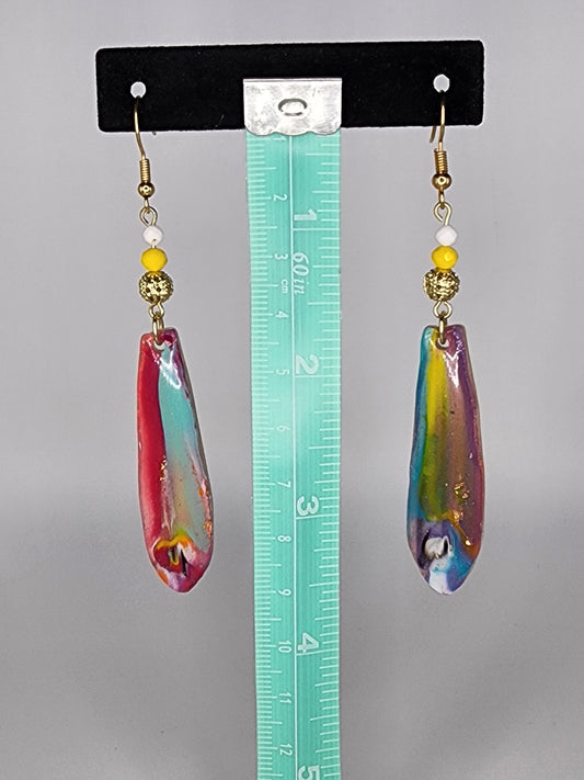 Bead and clay earrings