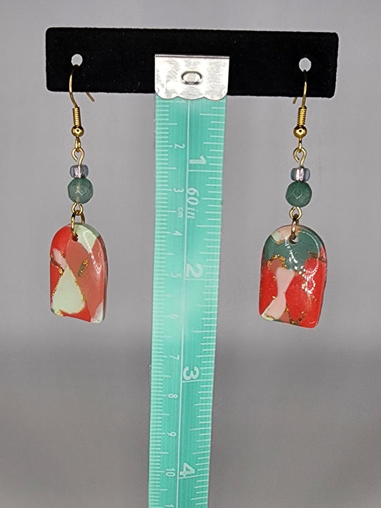 Clay and beaded earrings
