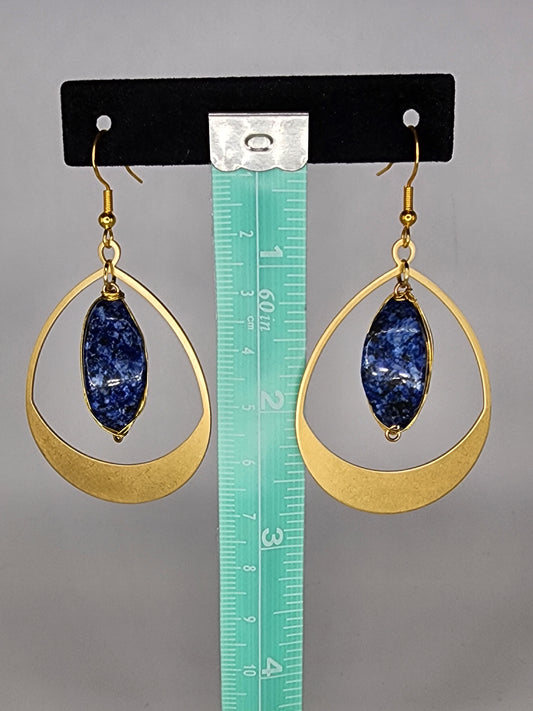Brass and bead earrings
