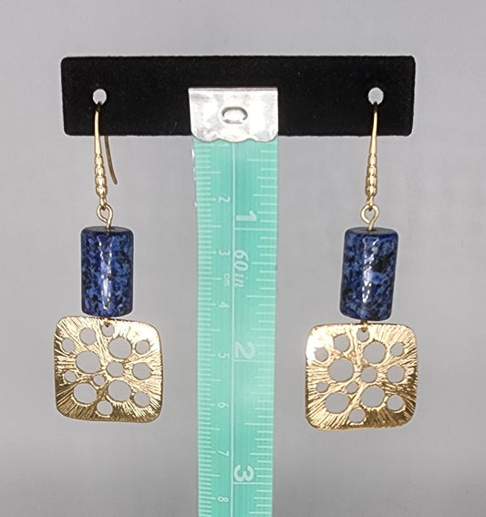 Bead and brass earrings