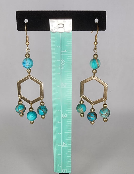 Bead and brass earrings