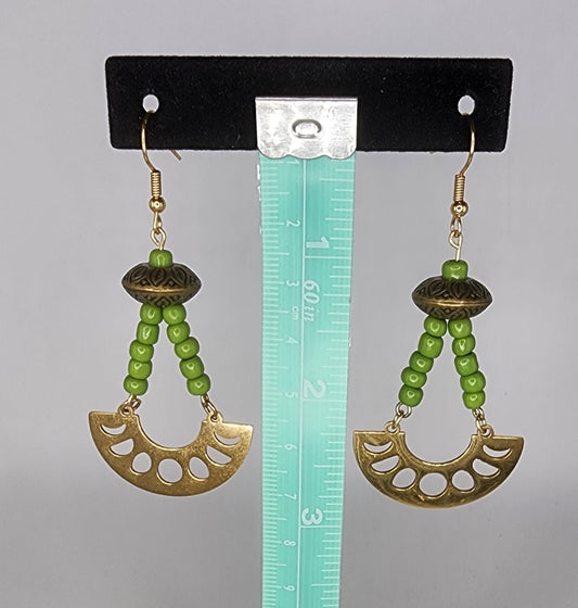 Bead and brass earrings