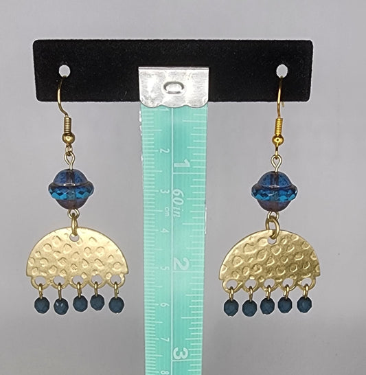 Bead and brass earrings