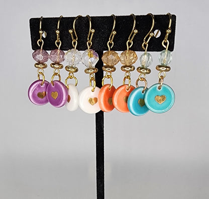 Ceramic heart earrings
