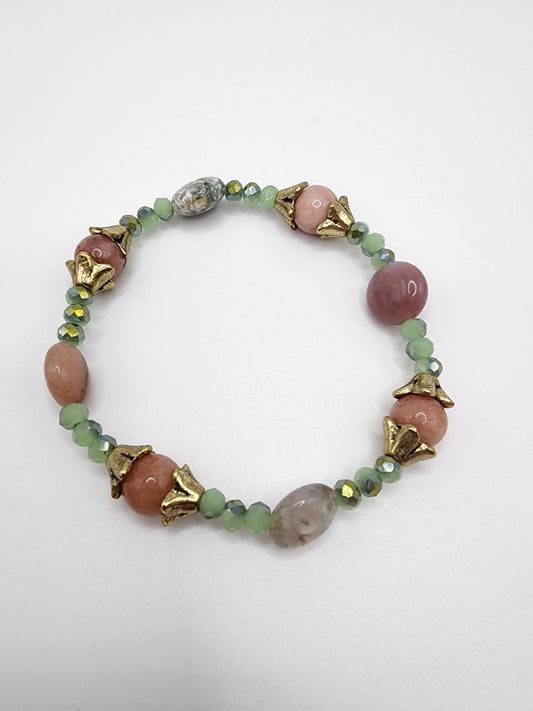 Sunstone + Jasper bracelet