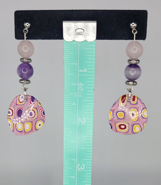 Clay and bead earrings