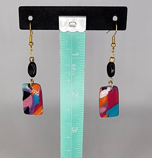 Clay and beaded earrings