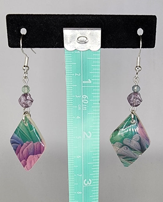 Clay and beaded earrings