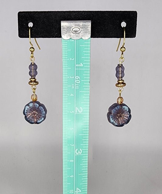 Flower czech glass beaded earrings