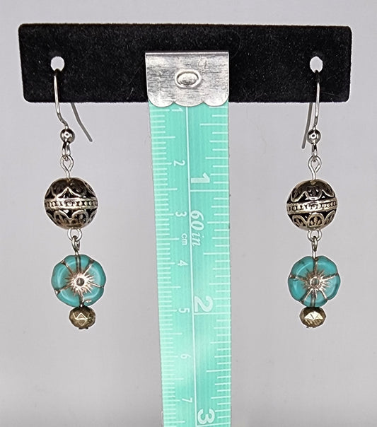 Flower czech glass beaded earrings