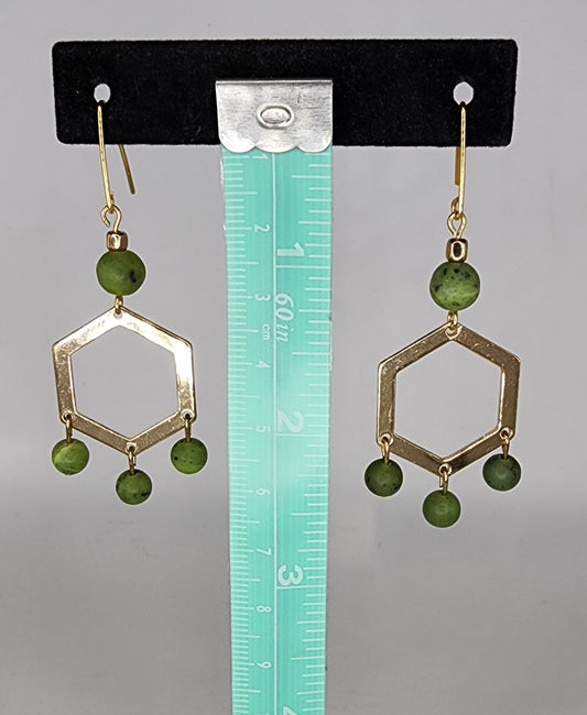 Brass and bead earrings