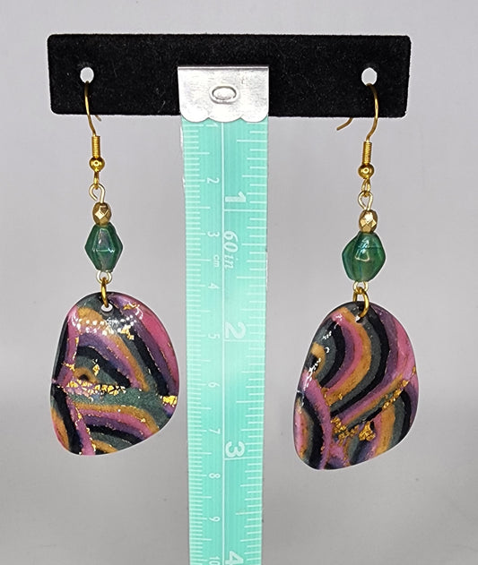 Polymer clay and bead Earrings