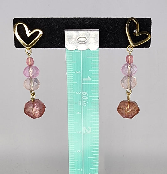 Beaded heart earrings
