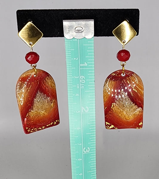 Polymer clay and bead Earrings
