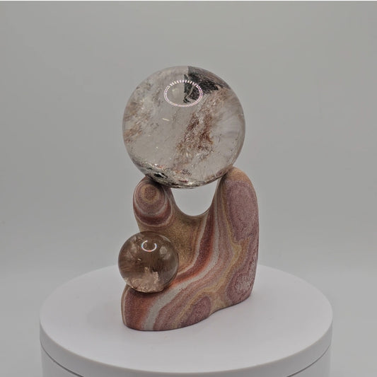 Double Sphere Stand - Utah Wonderstone