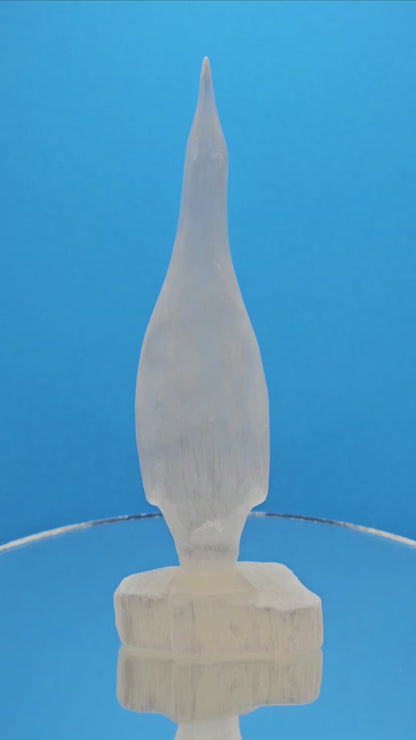 Satin Spar / Selenite Penguin Carving